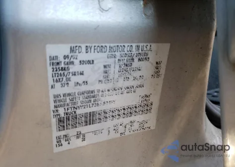 2003 Ford F250 Super Duty из США, поврежденный, VIN 1FTNW21L73EA59479